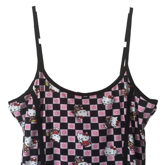 Hello Kitty x NGOrder Checkerboard Bodycon Dress Black Pink Size US 6 - Picture 4 of 9